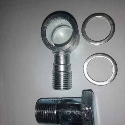 Угольник в сборе (BANJO) г/цилиндра поворота М16х1,5 с болтом М20х1,5