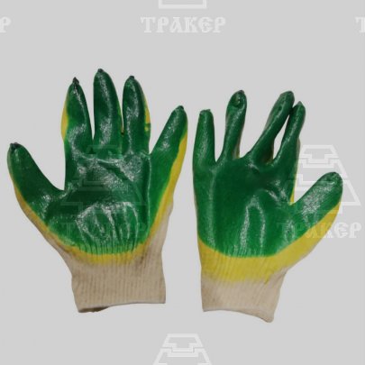 Перчатки х/б с двойным латексным обливом