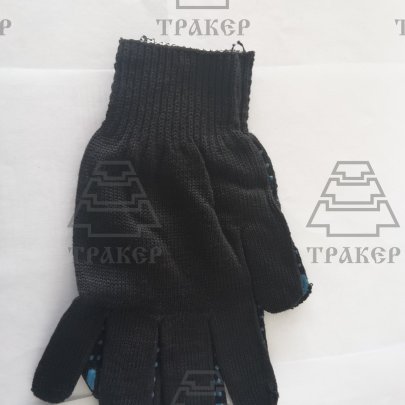 Перчатки х/б с ПВХ 4-х нит. (10 класс) черные НЕ ДЛЯ ПРОДАЖИ