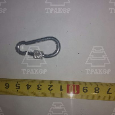 Карабин с фиксатором (муфтой) 4 мм DIN 5299 D цинк