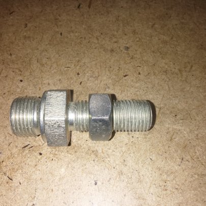 Переходник BSP(ш) 3/8 - DKM(ш) 14*1,5 (к/гайка в комплекте)