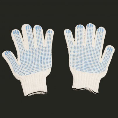 Перчатки х/б с ПВХ 4-х нит. (10 класс) белые