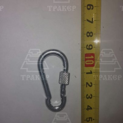 Карабин с фиксатором (муфтой) 5 мм DIN 5299 D цинк