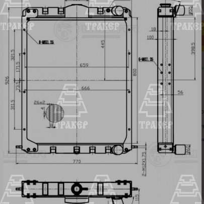 Радиатор 4320Б5К-1301010 охл. для а/м Урал Next 4320-4151-79 с дв. Я-З-536 алюминий (LRc 1237) LUZAR