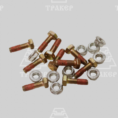 Болт зубчатый М6х16 (10931) с гайкой М6 13961 для крепления сегмента на косилку (комплект 10шт)