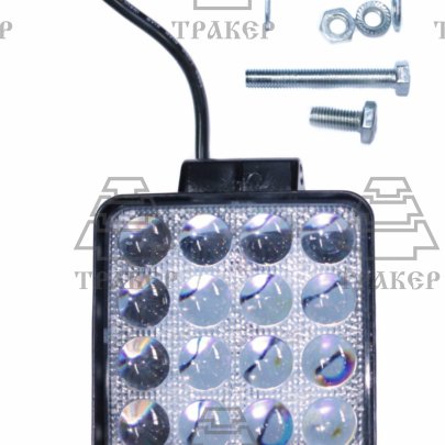 Фара противотуманная (Квадратная,16 диодов, направленный свет) 12/24V 48W (110х125) S  slim